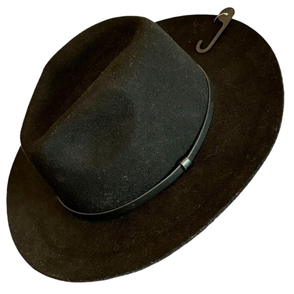 Banana Republic‎ Black Wool Wide Brim Fedora Hat NWT